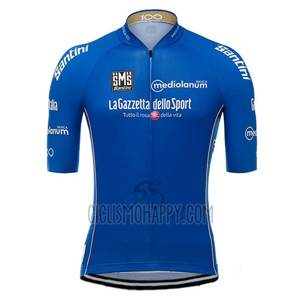 Giro D'italy Cycling Jersey Bib Short 2017 Men Short Sleeve Blue